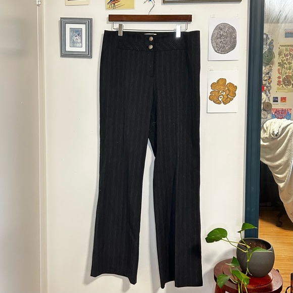 Vintage Pinstripe Medium Rise Wide Leg Dress Pants - Picture 2 of 4